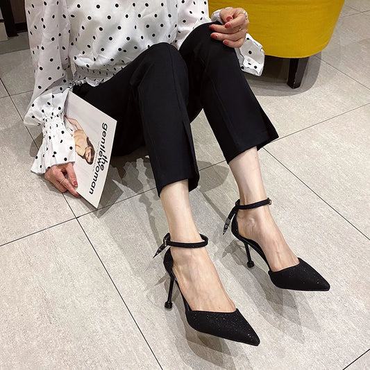 Summer New French Celebrity thin Heel Temperament Women's Shoes single Shoes Versatile Fashion bow Pointed high Heels  2025