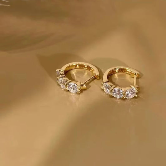 IOGOU Classic Earrings 925 Silver 4mm 3.5mm 2.5mm 3mm Moissanite Diamond Hoop Earrings for Women Wedding Engagement Party Jewel