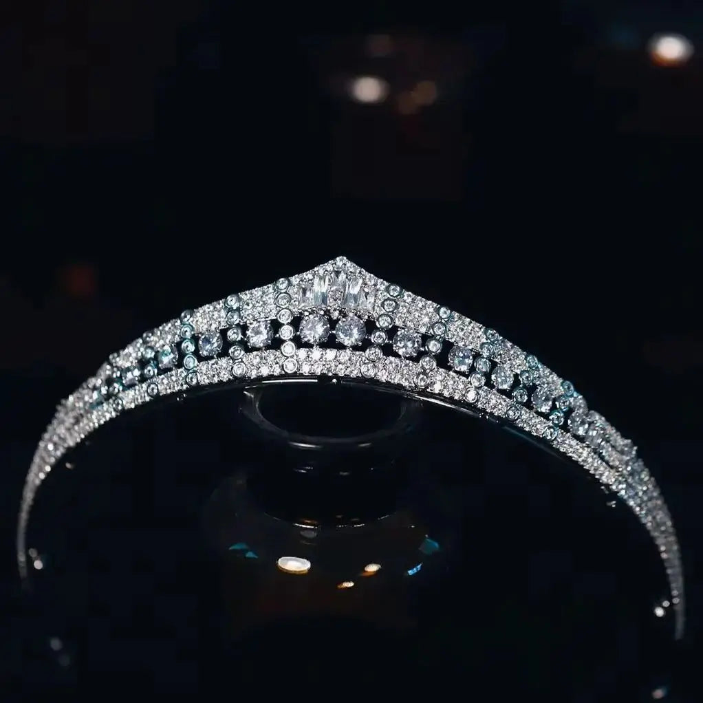 Cubic Zirconia Tiaras and Crowns CZ Zircon Diadem For Brides Princess Queen Headpieces Wedding Accessories Bridal Hair Jewelry