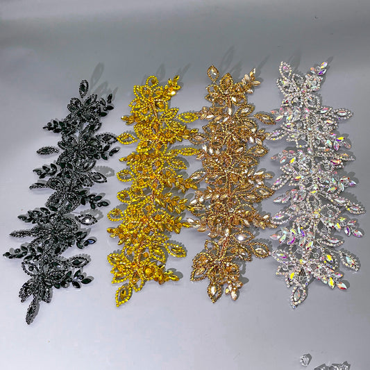 DZ087 Colorful Bridal Headband Multi Colored Rhinestones Tiara Banquet Headpieces Party Hair Band Handmade Leaf Bridal Headwear