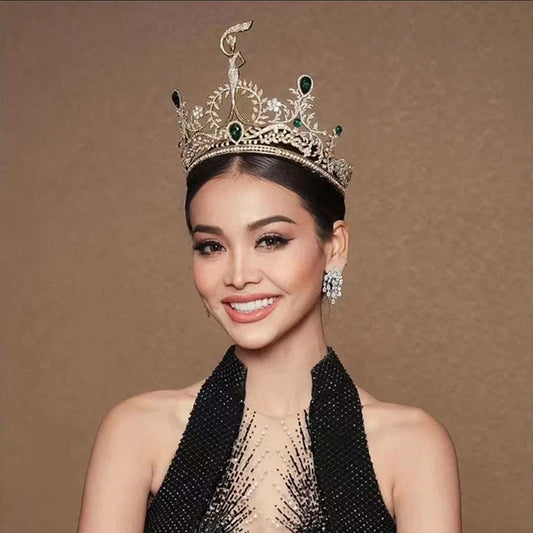 Exquisite Royal Queen High Tiara Crown for Brides Princess Crown Headwear Bridal Wedding Dress Hair Jewelry Pageant Headdress