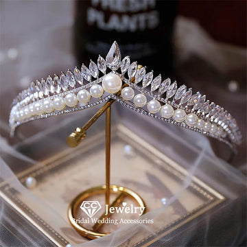 CC Tiaras and Crowns Wedding Hair Accessories Women Hairbands Engagement Jewelry Bridal Headpiece Simple Design HG1165