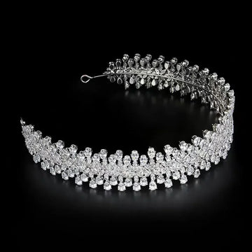 Luxury Bridal Headband Wedding Headdress Cubic Zirconia Bride Headpiece Tiaras Crowns For Women Party Prom Hair Jewelry Hairband