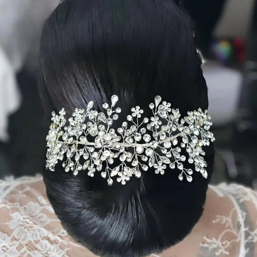 A328 Crystal Bridal Tiaras Luxury Headband Rhinestone Headpiece Vintage Wedding Hair Accessories Princess Queen Hair Jewelry
