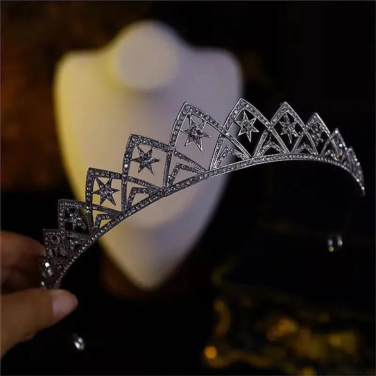 CC Vintage Crown Women Accessories Wedding Headbands Engagement Hair Ornaments Star Shape Tiaras Crystal Coronets Party HS92