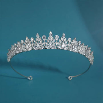 Luxury Bride Tiaras Crowns Wedding Headdress Cubic Zirconia Princess Bridal Tiaras Headband Prom Birthday Party Crowns For Girl