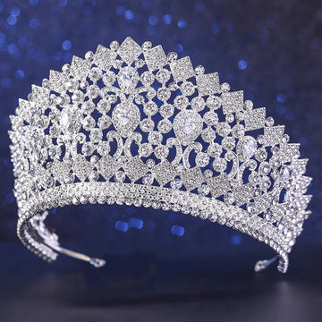Levery  Zircon beauty pageant crown headwear bride jewelry