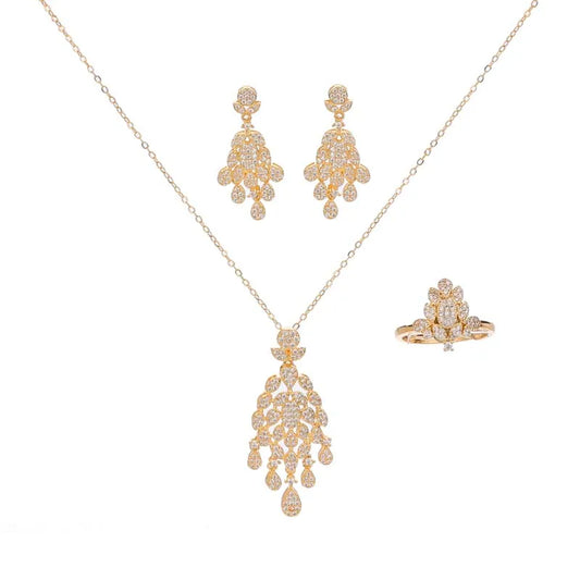 Jewelry Sets HADIYANA Vintage Elegant Wedding Bridal Crystal Jewels Cubic Zirconia CN4211 Accessories For Women