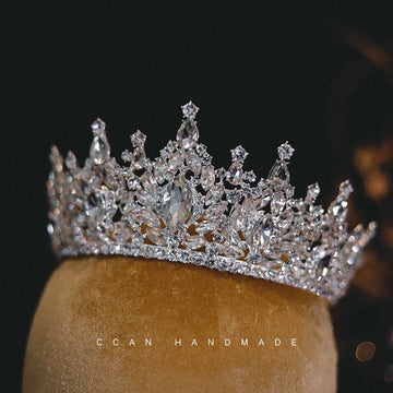 CC Crystal Crown Wedding Hair Accessories Women Headbands Engagement Jewelry Bridal Dress 100% Handmade Vintage Diadems AN008