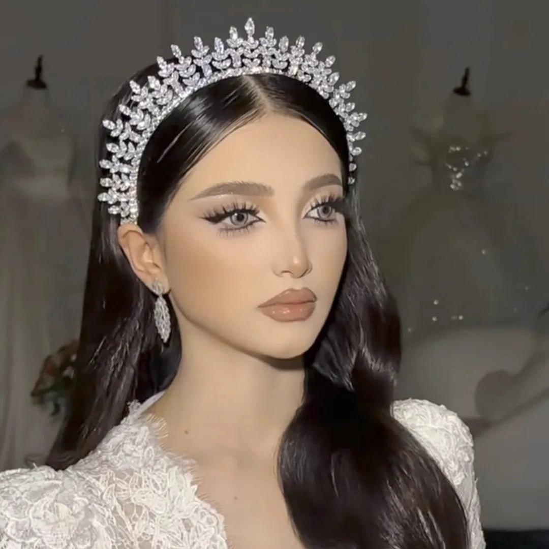 Princess Queen Bridal Crowns Tiaras For Wedding Headdress Zirconia Bride Headband Crowns For Pageant Women Girl Prom Headpieces
