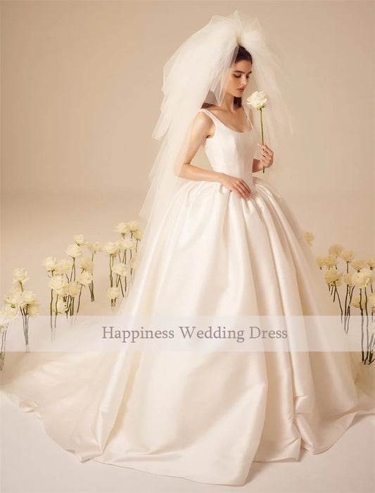 Customized Strapless Sleeveless A-Line Wedding Dresses Backless And Zipper Bridal Gown vestidos de novia