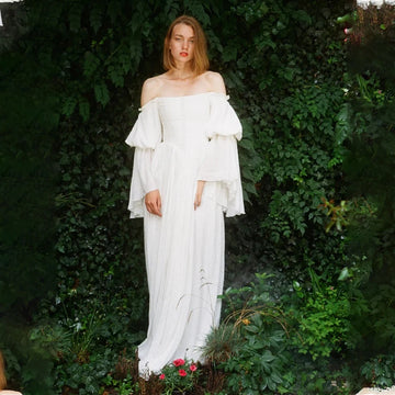 Long Puff Sleeves Pleat Sweetheart Bridal Grown A Line Wedding Dresses Custom Made 2026 Vestido De Noival