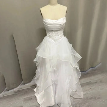 Custom Made Pleat Sweethart Lace Applique Ruffles Bridal Grown A Lone Wedding Dresses Custom Made 2026 Vestido De Noival
